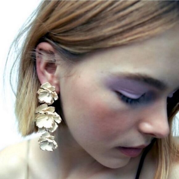New ZARA Pink Floral Drop Earrings - Picture 6 of 9